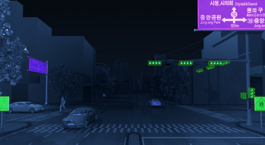 현대오토에버의 자율주행차 정밀지도(HD맵) MAC(Map Auto Creation) 기술 이미지. 현대오토에버 제공